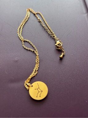 New without Tags Gold Tone Constellation Disc Necklace - Virgo